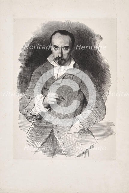 Self-Portrait, Second quarter of the 19th cen. Creator: Devéria, Achille (1800-1857).