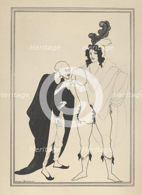 The Examination of the Herald, for "The Lysistrata of Aristophanes", ca. 1926. Creator: Aubrey Beardsley.