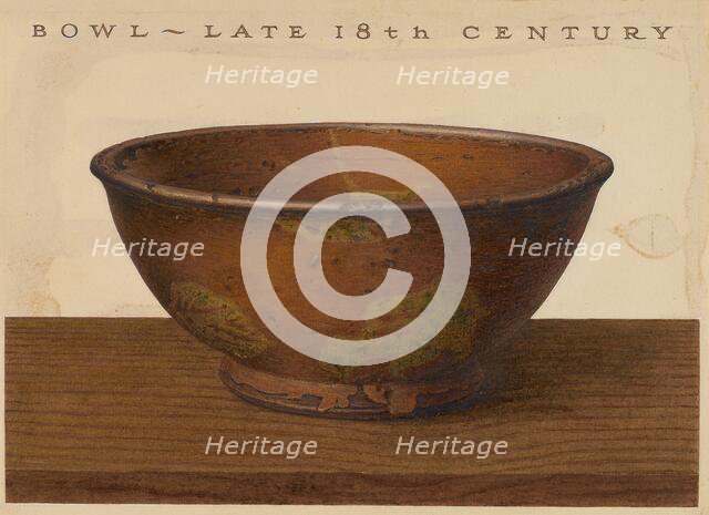 Bowl, c. 1937. Creator: John Matulis.