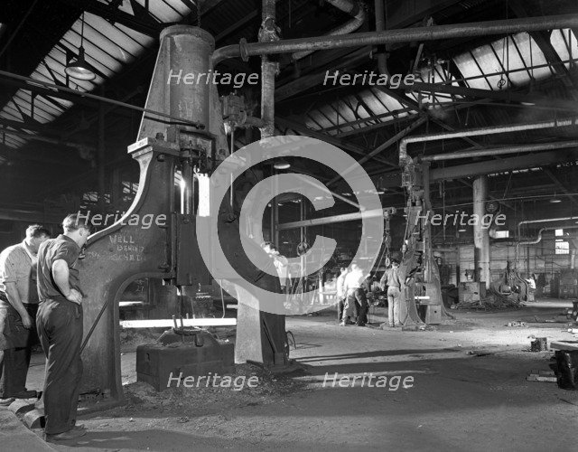 Forge in action at Edgar Allen's steel foundry, Sheffield, South Yorkshire, 1963. Artist: Michael Walters