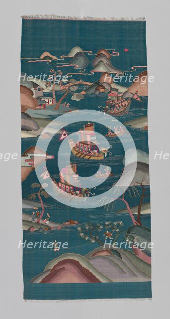 Panel (Furnishing Fabric), China, Qing dynasty (1644-1911), 1850/1900. Creator: Unknown.