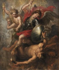 St. Michael expelling Lucifer and the Rebel Angels, 1622. Creator: Workshop of Peter Paul Rubens.