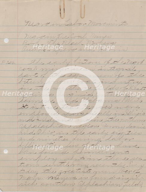 Negro in Labor Movements, 1940s. Creator: Melinda O. Smith.