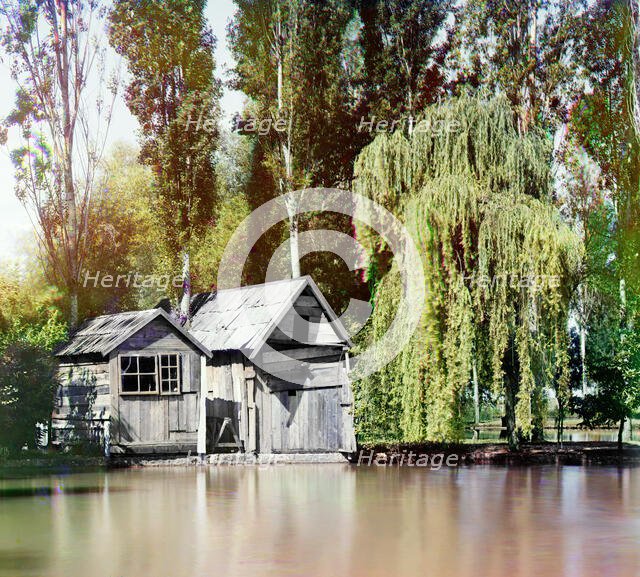 Monastery ponds, Novyi Afon [monastery], between 1905 and 1915. Creator: Sergey Mikhaylovich Prokudin-Gorsky.