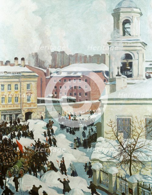 The February 27, 1917, 1917. Artist: Kustodiev, Boris Michaylovich (1878-1927)