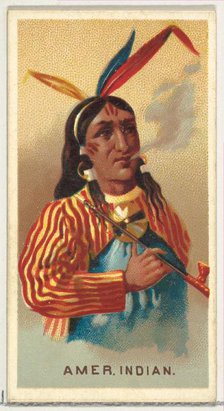 American Indian, from World's Smokers series (N33) for Allen & Ginter Cigarettes, 1888. Creator: Allen & Ginter.