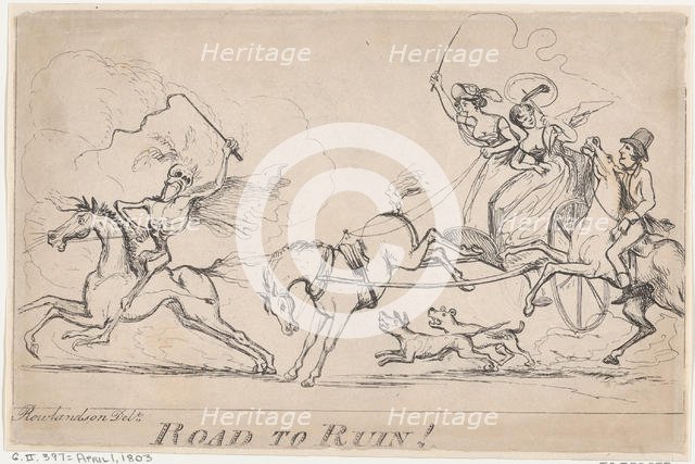 Road to Ruin!, April 1, 1803., April 1, 1803. Creator: Unknown.