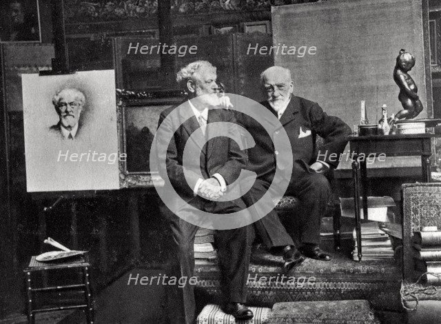 Jean Richepin, French poet, dramatist and novelist, and Leon Bonnat, French artist, 1901. Artist: Unknown