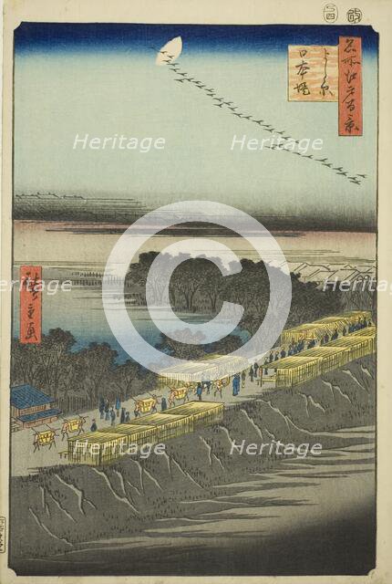 Nihon Embankment, Yoshiwara (Yoshiwara Nihonzutsumi), from the series "One Hundred..., 1857. Creator: Ando Hiroshige.