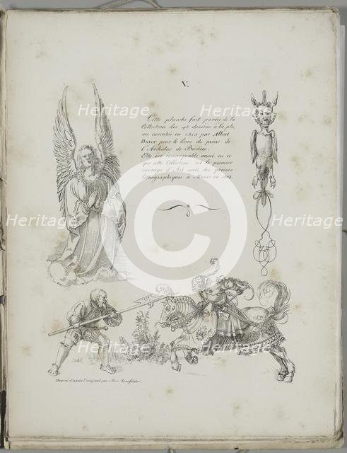 Art of the Lithograph: Three Designs from Dürer’s Prayer Book, Plate V , 1819. Creator: Alois Senefelder (German, 1771-1834).