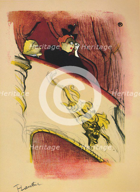 'The Box with the Gilded Mask', 1893, (1946). Artist: Henri de Toulouse-Lautrec.