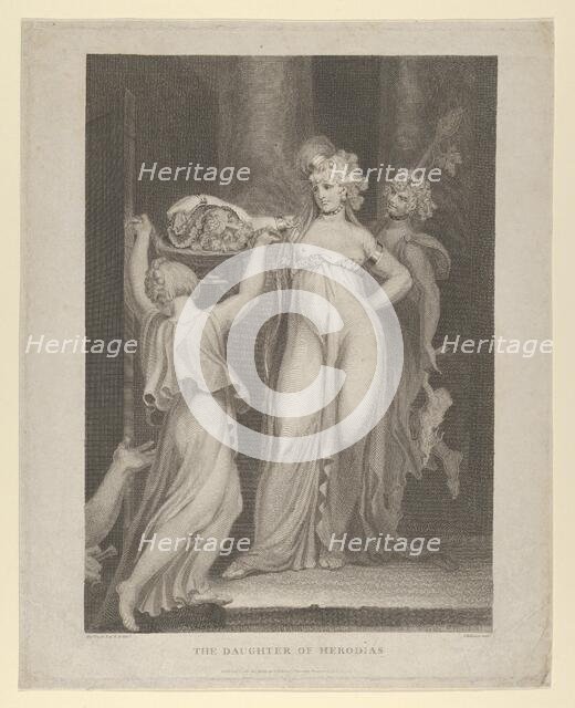The Daughter of Herodias (Salome Receiving the Head of John the Baptist, Matthew 14:10-11)..., 1798. Creator: Thomas Holloway.
