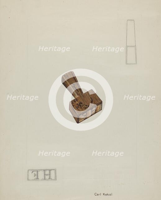 Wooden Stamp, 1935/1942. Creator: Carl Keksi.