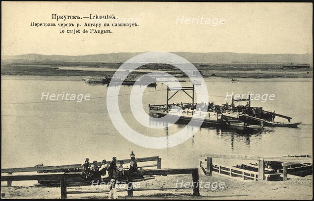 Irkutsk Crossing the Angara River on a boat, 1904-1914. Creator: Unknown.