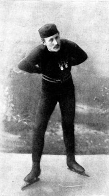 Henrik Lindahl, champion skater, 1895. Creators: Unknown, Hilda Tulin.