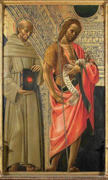 Saint Bernardino of Siena and Saint John the Baptist , ca 1485-1490. Creator: Bevilacqua, Giovanni Ambrogio (ca 1460-after 1512).