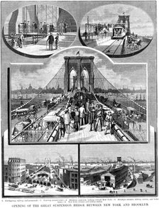 Brooklyn Suspension Bridge, New York, 1883. Artist: Unknown