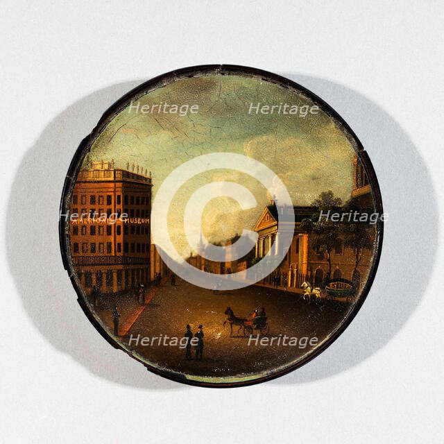 Box with painted lid, 19th century. Creator: Unknown.