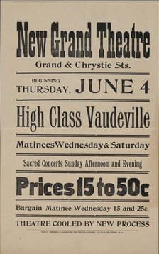 High class vaudeville, c1900 - 1919 (?). Creator: Adler's Grand Theatre.