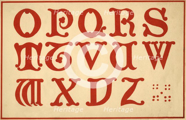 Alphabet, letters O-Z, upper case. Artist: Unknown.