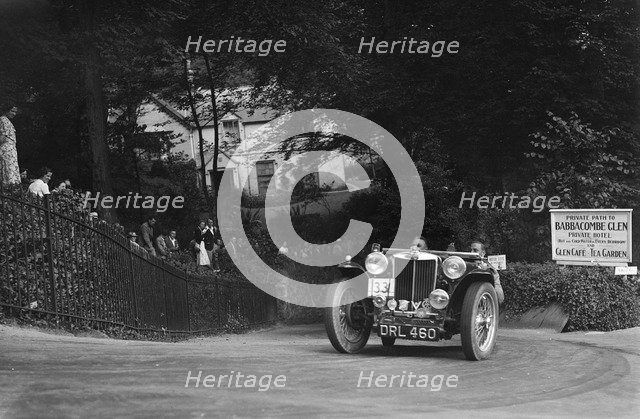 MG TA of FG Cornish competing in the MCC Torquay Rally, Torbay, Devon, 1938. Artist: Bill Brunell.