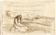Mary Magdalene in Meditation (Madeleine en meditation), 1858. Creator: Jean-Baptiste-Camille Corot.