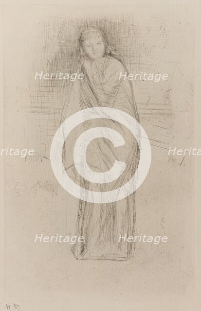 Draped Model, 1870. Creator: James Abbott McNeill Whistler.