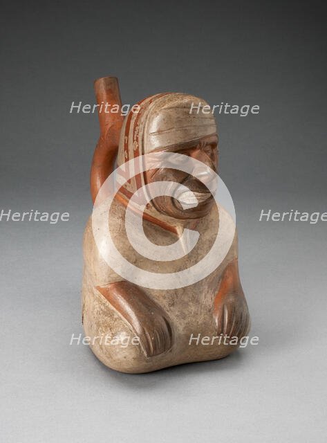 Portrait Vessel of a Blind Figure with Distorted Mouth, 100 B.C./A.D. 500. Creator: Unknown.