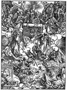 'The Opening of the Seventh Seal, The Seven Angels with the trumpets', 1498, (1936). Artist: Albrecht Dürer