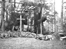''En Alsace; Une chapelle rustique dans la foret pour abriter nos morts', 1915. Creator: Unknown.