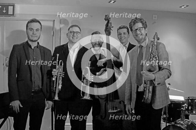 Davison-Hemstock Quintet, Spike’s Place, Beckenham, Kent, 2024. Creator: Brian O'Connor.