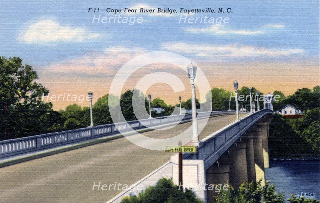 Cape Fear River Bridge, Fayetteville, North Carolina, USA, 1945. Artist: Unknown