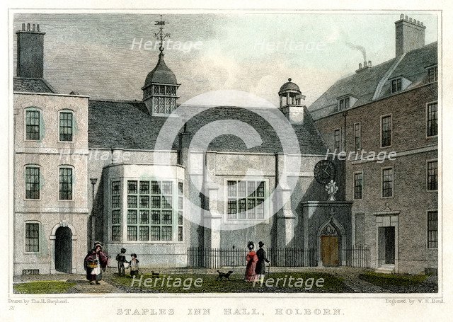 Staple Inn Hall, Holborn, London, 1830.Artist: HW Bond