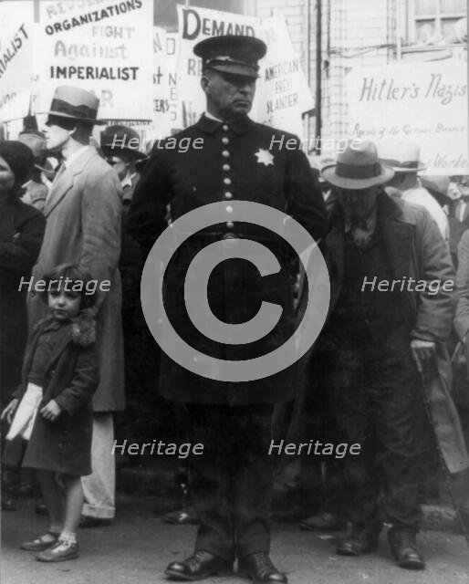 Street meeting, San Francisco, California, 1936. Creator: Dorothea Lange.