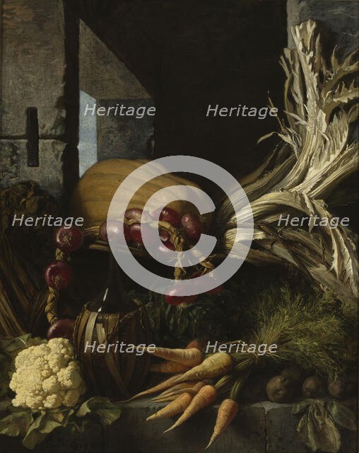 Vegetables in a cellar, 1883. Creator: Wladimir Swertschkoff.