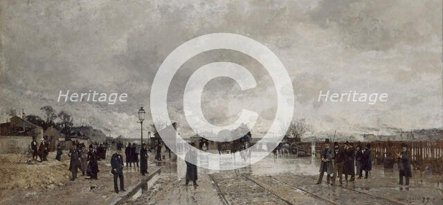 A corner of Bercy during the flood, 1879. Creator: Luigi Loir.