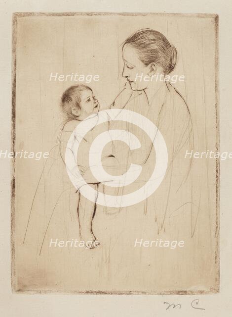 The Caress, c. 1891. Creator: Mary Cassatt.