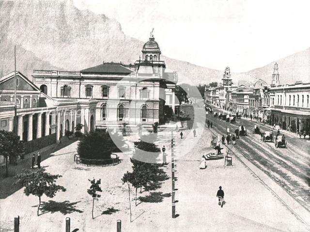 Adderley Street, with the Commercial Exchange and Standard Bank, Cape Town, South Africa, 1895.  Creator: Unknown.