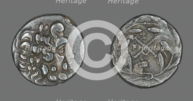 Hemidrachm (Coin) Depicting the God Zeus Amarios, 234-146 BCE. Creator: Unknown.