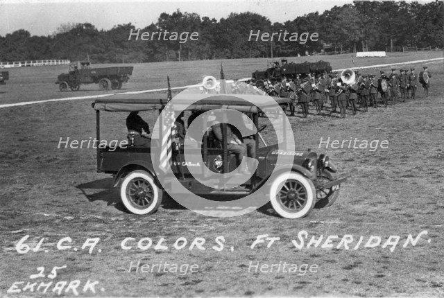 61st Cavalry Artillery colours, Fort Sheridan, Illinois, USA, 1925. Artist: Ekmark Photo
