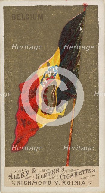 Belgium, from Flags of All Nations, Series 1 (N9) for Allen & Ginter Cigarettes Brands, 1887. Creator: Allen & Ginter.