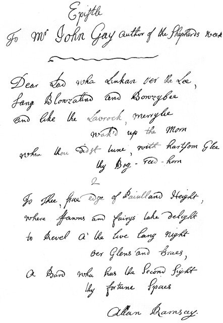 A letter from Allan Ramsay to John Gay, 18th century (1840). Artist: Unknown