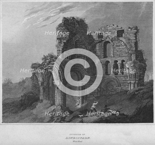 'Interior of Lindisfarn. West End', 1814. Artist: John Greig.