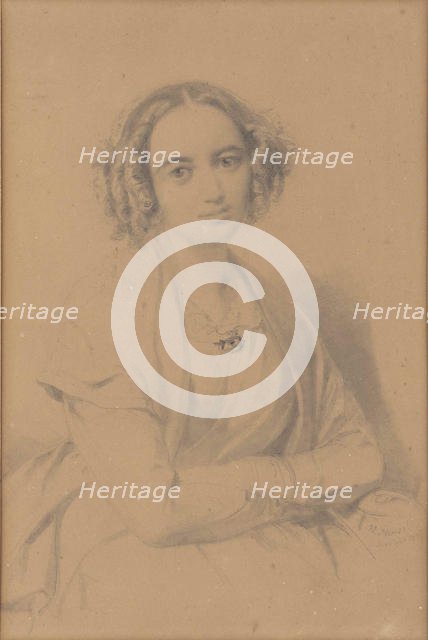 Portrait of the composer Fanny Hensel née Mendelssohn (1805-1847), 1847. Creator: Hensel, Wilhelm (1794-1861).