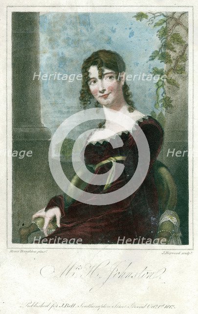 'Mrs H Johnston', 1818.Artist: Moses Haughton