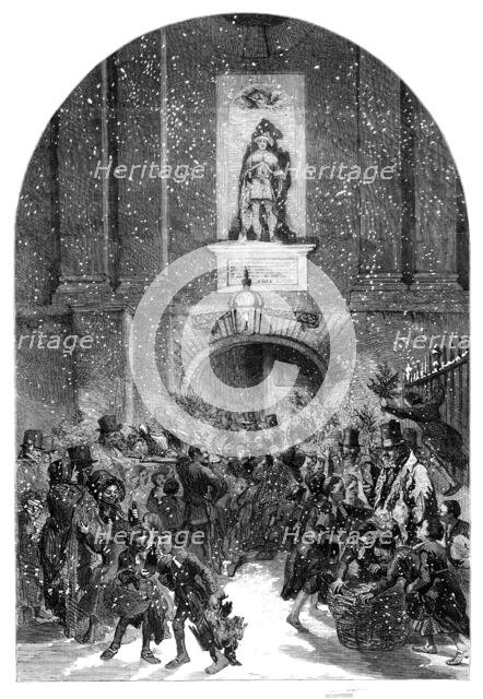 Christ's Hospital and Christmas Eve - drawn by John Gilbert, 1857. Creator: Unknown.