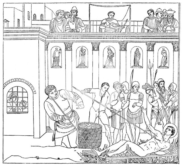 The Martyrdom of St Laurence, 1882. Artist: Unknown