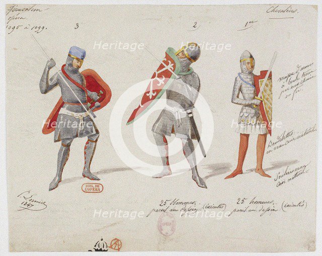 Costume design for the opera Jérusalem by Giuseppe Verdi, on 26 November 1847 by the Paris Opera at 