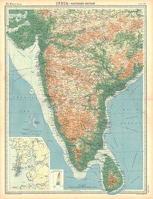 Map of India - Southern Section. Artist: Unknown.