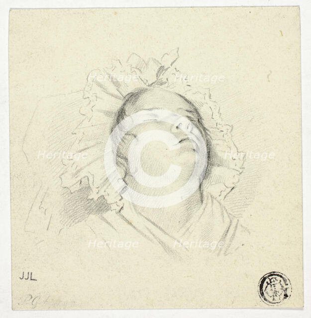 Head of Sleeping Girl, 1800. Creator: Pieter Gaal.